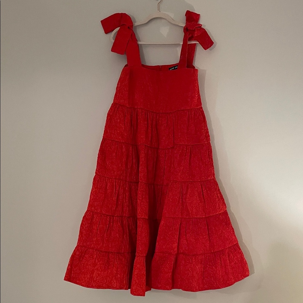 Sister Jane Vibrant Red Jacquard Dress